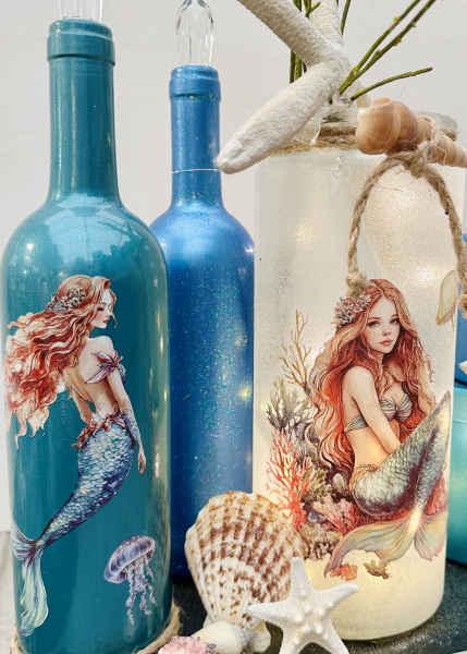 Mermaid Set 3, 4-teilig Rub On Aufkleber + Glittereffekt Creme